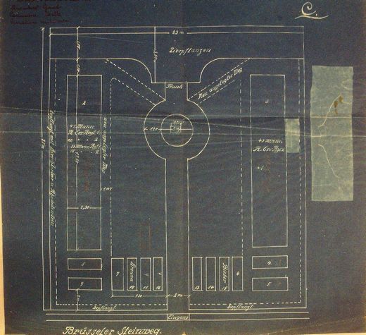 Plan eerste kerkhof Melle 1914